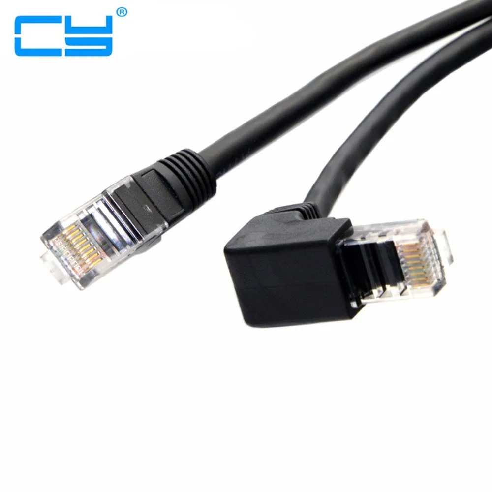 

Патч-корд UTP Cat 5e Lan Ethernet 90 graus Para Baixo Em Angulo 8P8C 1 m 2m