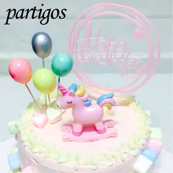 

10pcs Cake Topper Balloons Cake Insert Wedding Birthday Party Decoration Unicorn Party Suprise Babyshower Decoration