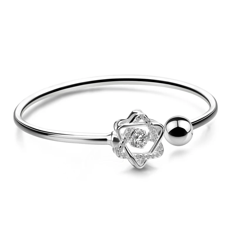 

Solid 925 silver Cubic Zircon Bracelet Fashion for Women adjustable Cuff Bracelet Fashion Jewelry for Party nice Gift