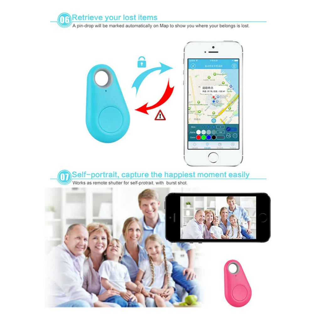 Bluetooth мини gps трекер анти-потеря сигнализации удаленный искатель устройство Pet Детский ключ