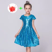 Детские платья для маленьких девочек от 2 до 8 до 10 лет вечерние платья принцессы с блестками до колена