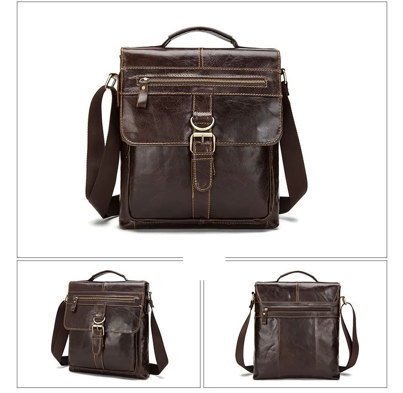 MJ Men's Bags High Quality Genuine Leather Messenger Bag Male Bags Original Real Leather Crossbody Bag Shoulder Handbag (10)