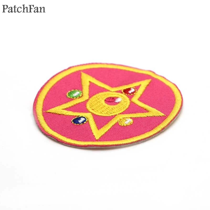 A0373 Patchfan Новое поступление Сейлор Мун R розового цвета со звездочками Вышитые