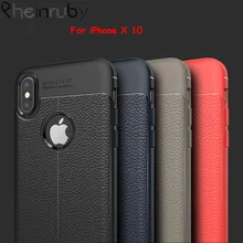 

Rheinruby Soft TPU Leather Case For iPhone X 7 8 Plus Slim Full Cover Shockproof Back Case For iPhone 6 6S 6 Plus 5 5S SE