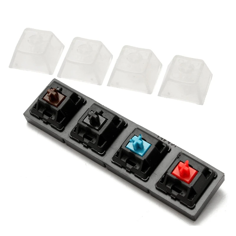 Как правильно снимать свитчи с механической клавиатуры Black/Blue/Red/Brown Mechanical Keyboards Switch 4 Keycaps Translucent Clear Key