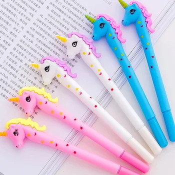 

2 Pcs Creativity Speckle Unicorn Cute Pen 0.38mm Black Ink Gel Pen Stationery Kawaii School Supplies Office Supply
