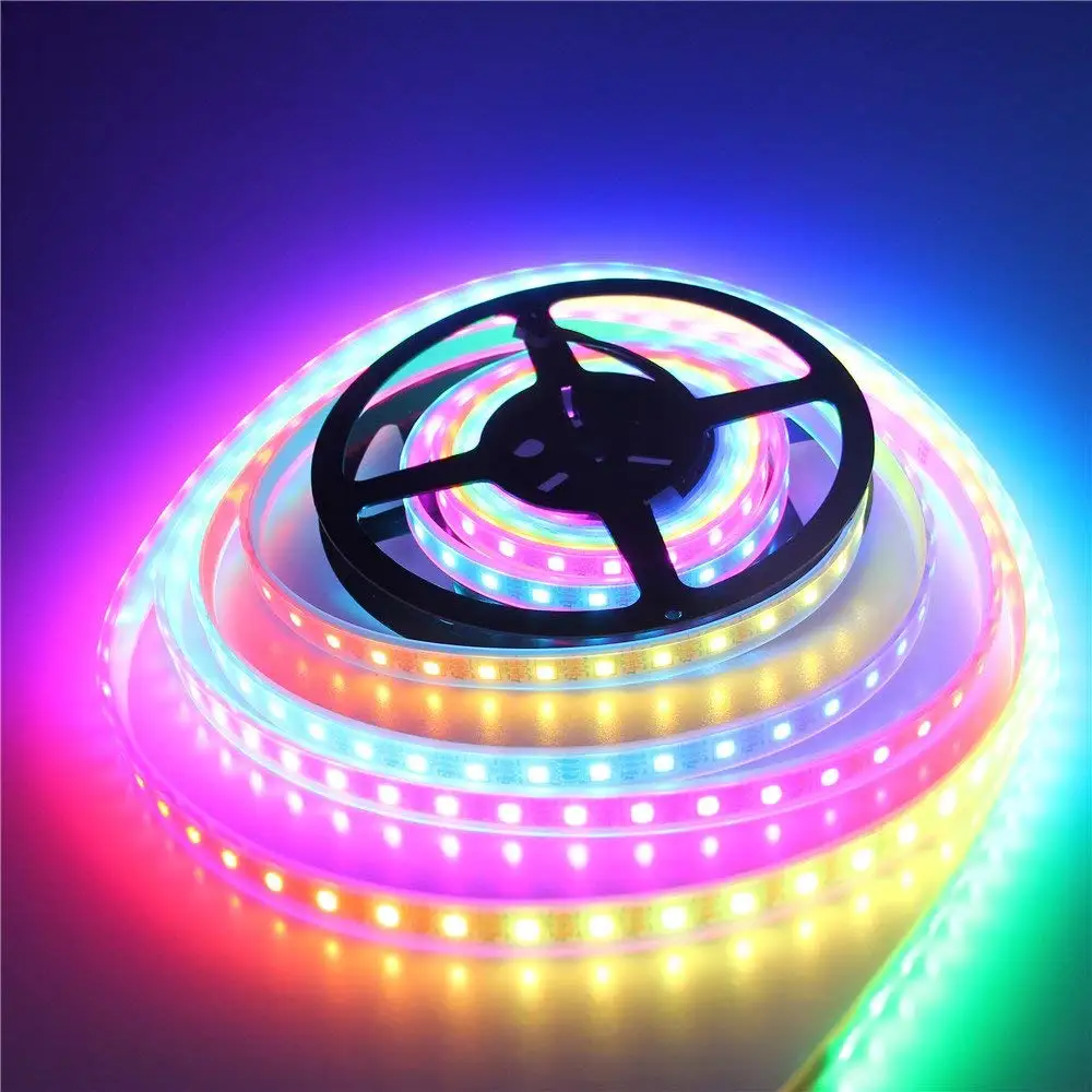 WS2812B Светодиодная лента 5050 RGB Водонепроницаемая ledstrip ws2812 5M программируемая мечта