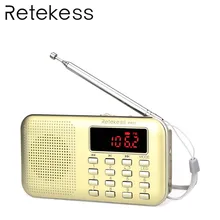 RETEKESS PR11 портативное минирадио Цифровая настройка FM/AM музыкальный радиоплеер фонарик повторная радиостанция BL-5C батарея F9210J
