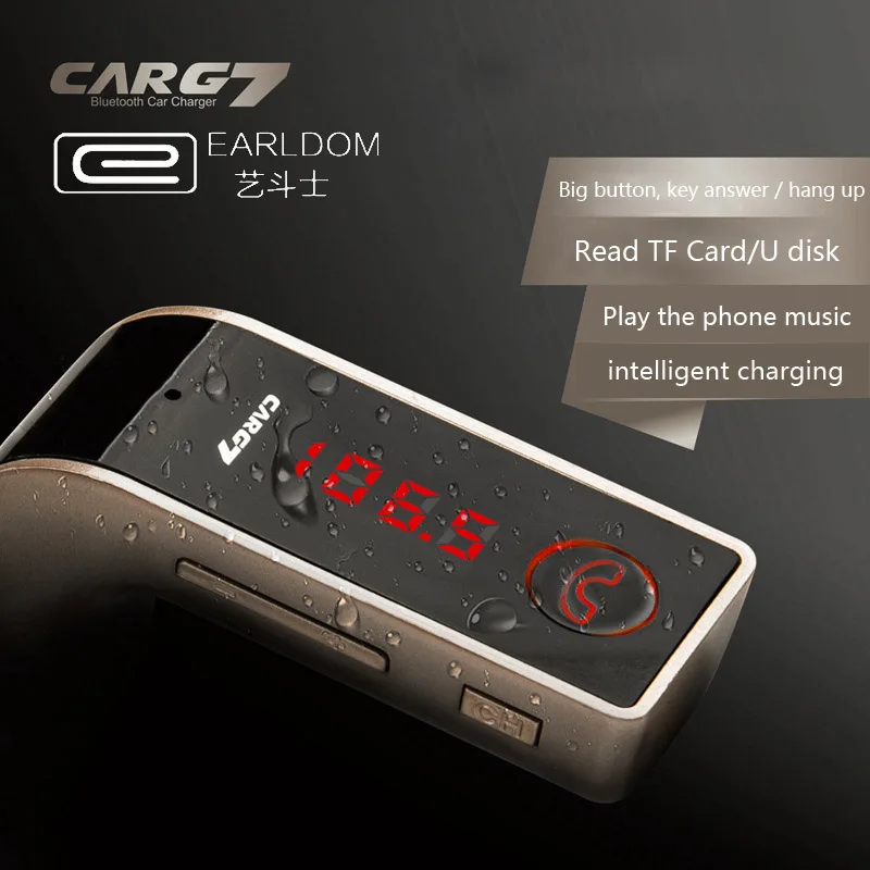 Lecteur MP3 Bluetooth Earldom - chargeur de voiture - avec fente Micro SD -  avec câble
