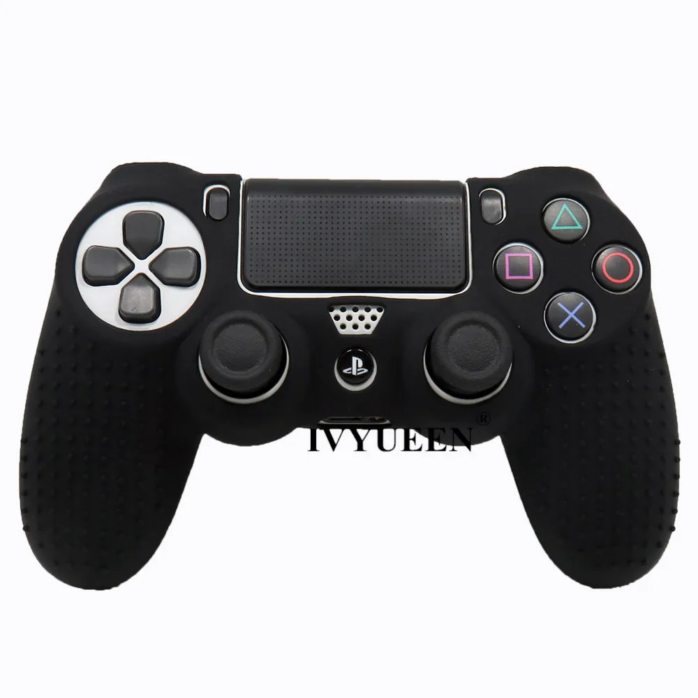 IVYUEEN 2 упак. противоскользящие силиконовая крышка кожи для sony Play Station Dualshock 4 PS4 Pro Slim контроллер(2 Чехол+ 4 ручки