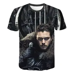 2019 летняя Игра престолов House Stark Север помнит Для мужчин реглан T Shirts3D футболка футболки Tops Tees men's футболка с коротким рукавом