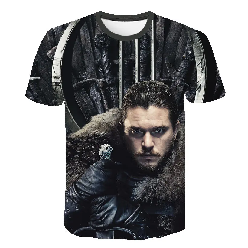 

2019 Summer Game Of Thrones House Stark The North Remembers Men Raglan T Shirts3D T Shirt Tops Tees Men's Short Sleeve Shirt