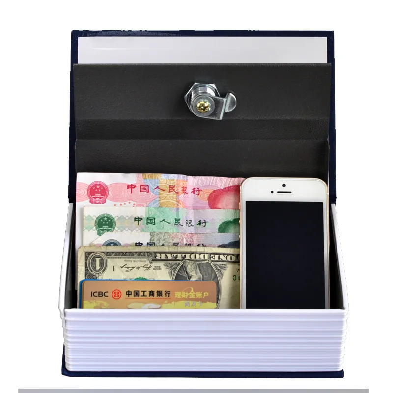 Steel Safe Dictionary Hidden Security Secret Coffer Strongbox Key Lock Safety Box Money Jewelry Storage Case