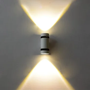 

AC85-265V Modern 6W (2*3W)COB LED Wall Light Up Down Cylinder Wall Lamp For Outdoor Bedroom Decoration Lighting HL