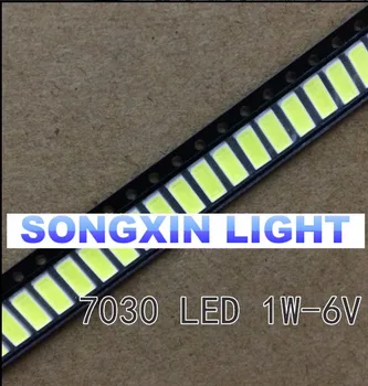 

50PCS/Lot 7030 SMD LED Cold white 1w 110LM 6v 350mA Super bright For LCD Backlihgt smd 7030 White diode led