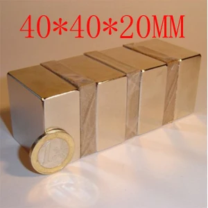 

2pc 40x40x20 mm 40 x 20 powerful magnet craft neodymium permanent strong N35 N35 holds 60kg