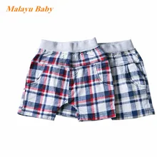 Malayu/платье для маленького мальчика повседневные шорты летний модный Комплект Для Мальчиков Клетчатый, хлопчатобумажный Шорты для малышей Шорты для мальчиков детская одежда От 2 до 5 лет
