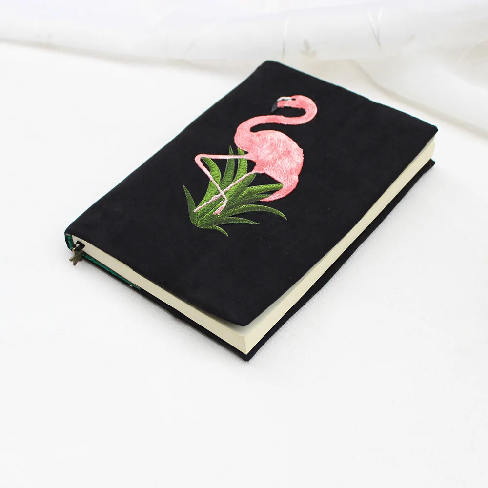 

"Flamingo" Beautiful Big Journal Velour Fabric Soft Cover Notebook Diary Stationery Gift Replaceable Papers