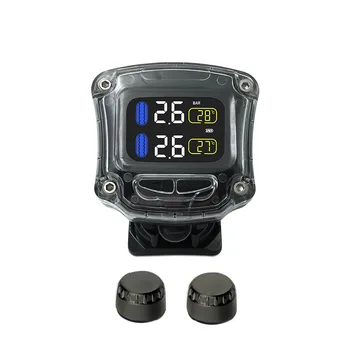 

Motorcycle Waterproof TPMS with 2 External Sensor LCD Display Wireless Alarm Motor Eletronics WI Sensors