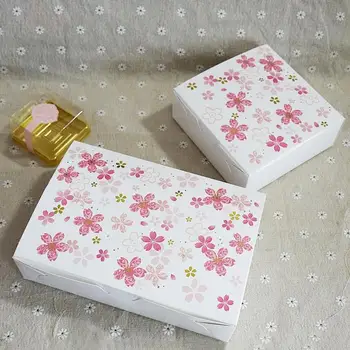 

Japanese Sakura UV mooncake cake box snack cookies biscuits boxes puff box 10pcs Wholesale