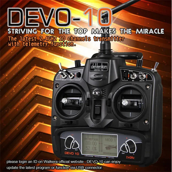 

Walkera DEVO 10 WK-DEVO10 2.4 GHz 10CH Transmitter Without Receiver