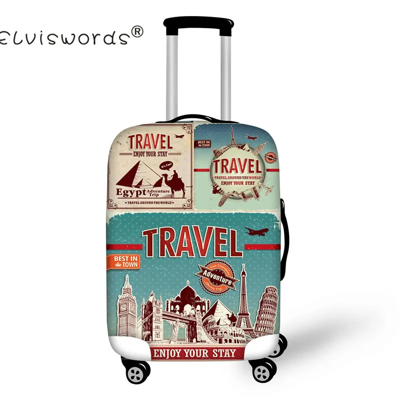 Travel on the Road Luggage Protective Covers Thick Elastic Luggage Bags for 18 22 26 30 Inch Suitcase Trolley Cases Luggage Tags