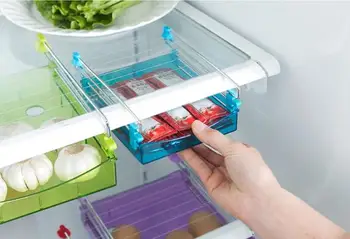 

Sale High Quality Fridge Storage Rack Layer Partition Refrigerator Storage Holder Pull-out Drawer Organizer Kitchen Shelf Rack