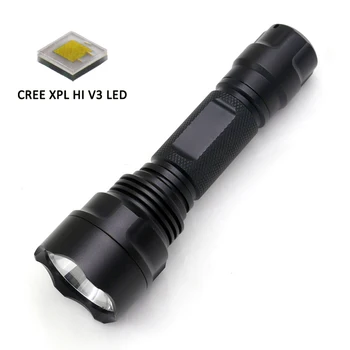 

Black C2 CREE XP-L HI V3 1600 Lumens SMO reflector mini flashlight torch