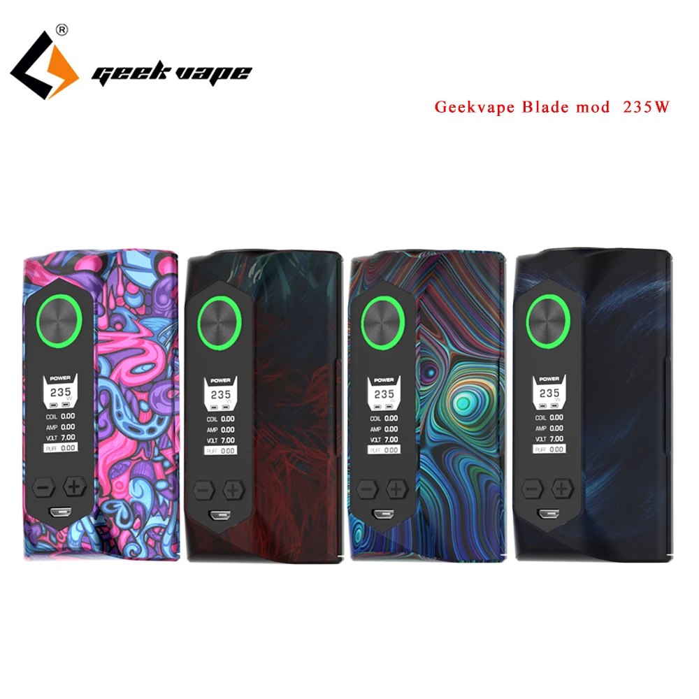 Prix Grande vente Original Geekvape lame mod 235W avec avion grade matériel lame boîte MOD Support 18650 20700 21700 batterie Vape