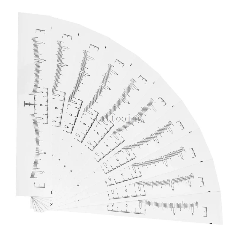 50 шт. Одноразовые Клей для бровей microblading линейки Стикеры Клейкие ленты татуировки шаблон Красота инструмент