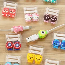 30 Компл. Прекрасный Мультфильм Защитная Крышка USB Зарядка Данные Наушники Шнур Намотки Кабеля Защиты Рукава Для iPhone 5s 6 s