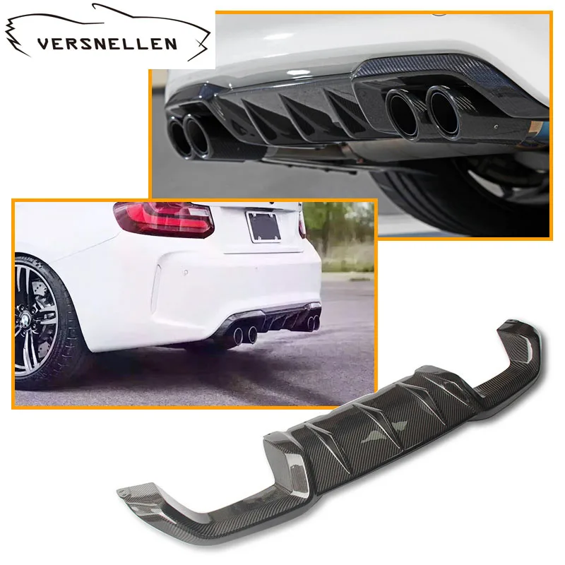 

MP Style M2 Replacement Car Styling Carbon Fiber Rear Diffuser Bumper Lip Lip for BMW 2 Series F87 M2 Base Coupe