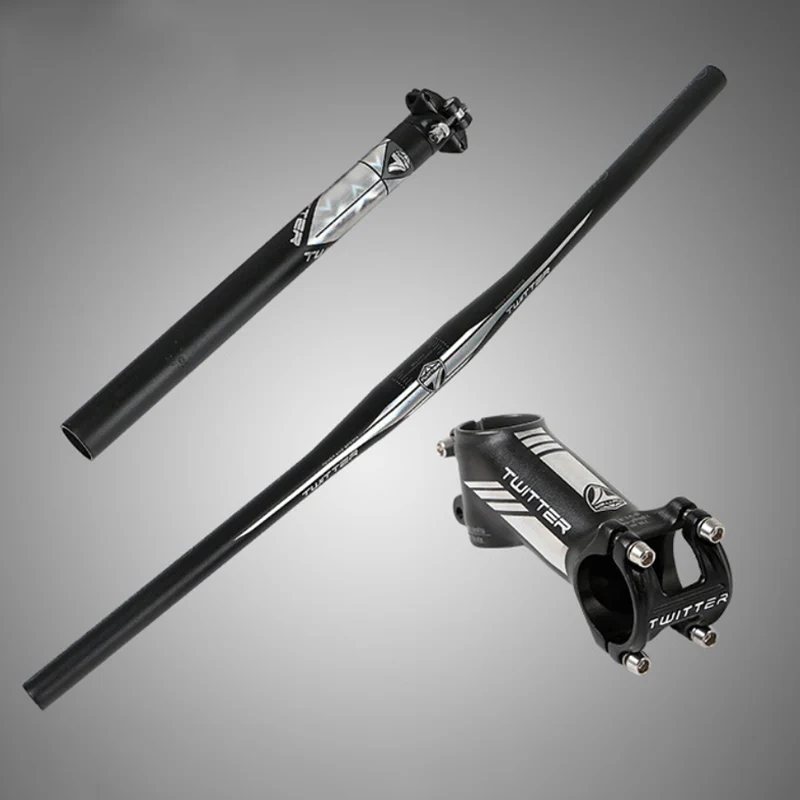 

Bicycle Handlebar Set Colorful Aluminum alloy Flat Rise Handles Stem Seat Post MTB Road Mountain Bike Parts