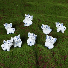 Ceramic Small Blue Elephants Handicraft Home Decoration Accessories Elephant Figurines Animal Statue Children’s & Friend’s Gifts