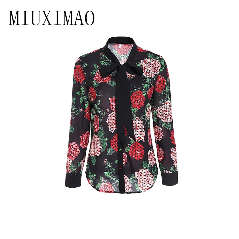 2019 Высокое качество Весна Новое поступление Мода Повседневная О-образным вырезом Свободная блуза длинный рукав бант и блуза цветочный прин... 2019 Высокое качество Весна Новое поступление Мода Повседневная О-образным вырезом Свободная блуза длинный рукав бант и блуза цветочный прин...