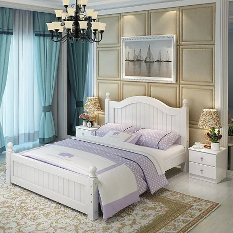 

Home Bed Bedroom Furniture Home Furniture Nordic simple modern solid wood bed 1.2m/1.5m double bed with mattress fashion beds