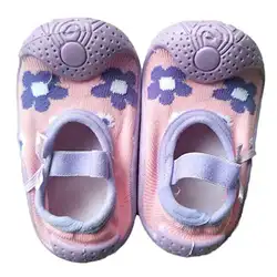 Для маленьких девочек дышащий хлопок резиновой подошвой носки детские носки для пола противоскользящие резиновые mr001