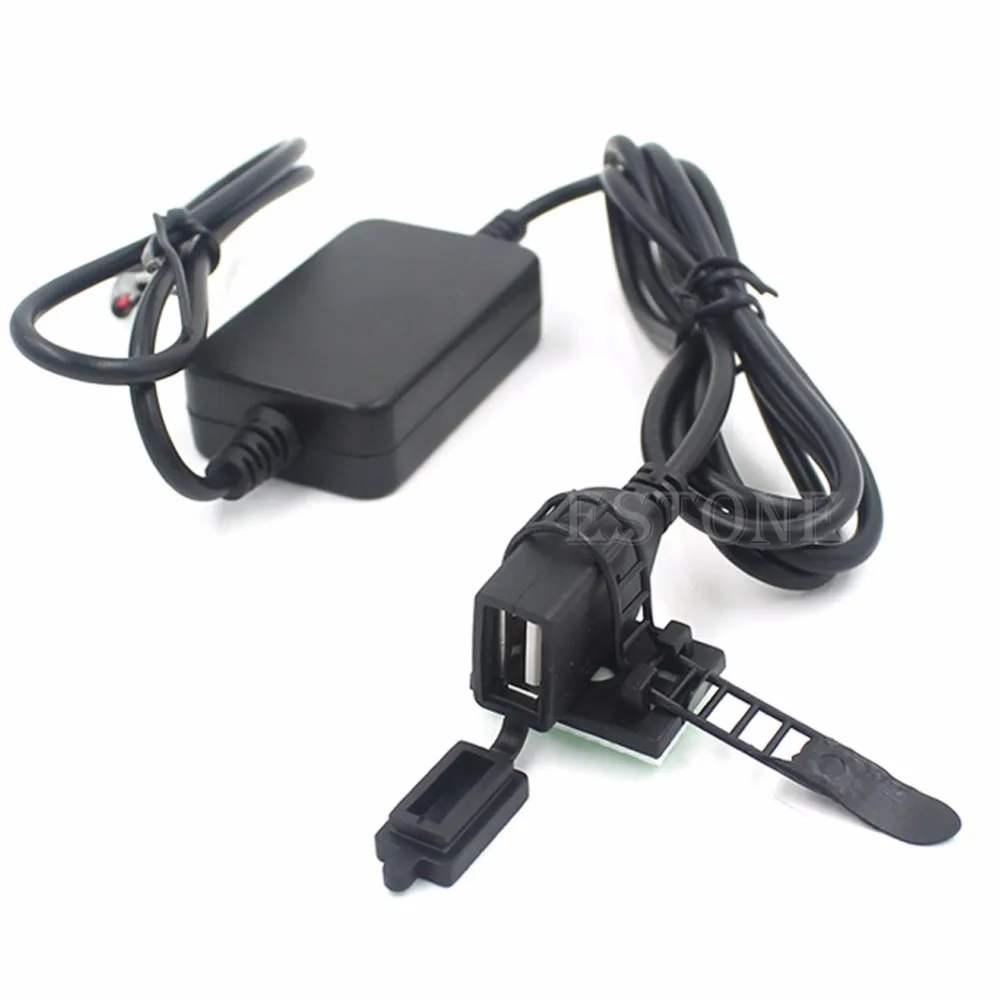  12V 2A Dual USB Powerport Ladegerät für Smartphone für iPhone für Android GPS Motorrad # L060 # neu