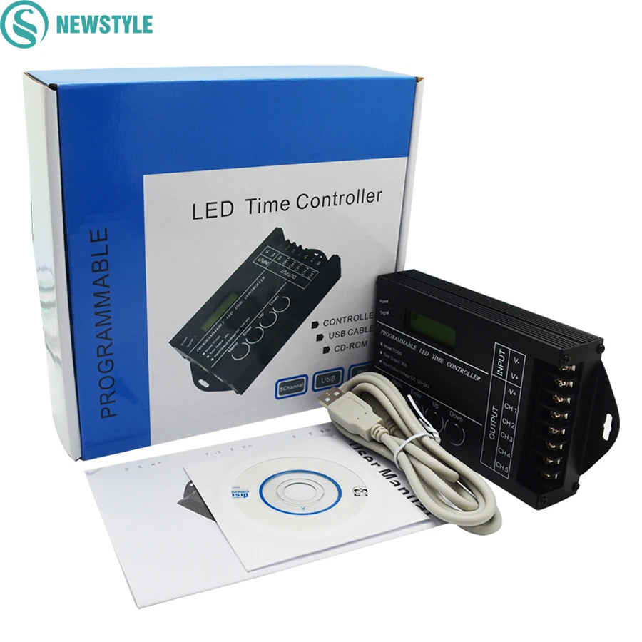 TC420 Программируемый RGB LEDTime контроллер DC12V 24V 5 канальный светодиодный таймерный