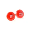 Free Shipping 4pcs( 2pairs ) Candy Letter M Resin Earring Post Cute Sweet Gift 14mm b0022 2