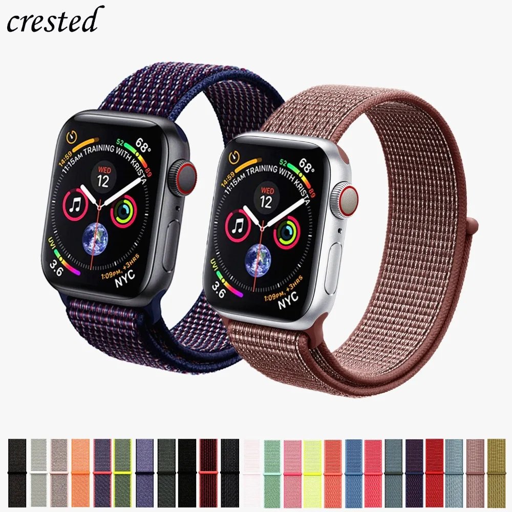 

Strap For Apple Watch band 42mm 44mm iWatch band 38mm 40mm Sport Loop bracelet correa Nylon Watchband For Apple watch 4 3 2 1