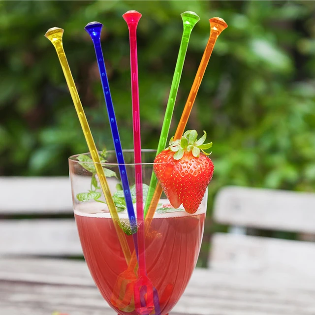 Lot de 4 Agitateurs à Cocktail Verre 18cm Multicolore