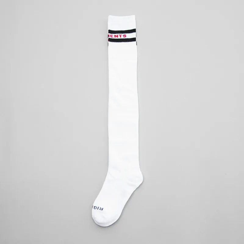 2018 Fashion Women's Cotton Sexy Thigh High Over Knee Socks With Stripe&Words Japanese Style High Lady's Stockings