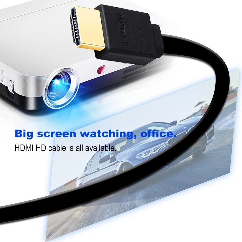 Shuliancable hdmi cable flat cable gold-plated 2.0 splitter switcher for cable Ethernet 3D 1080P for set-top box PS3 TV DVD Xbox