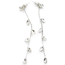 New Fashion Chain Gold Silver Long Tassel Earrings For Women Crystal Statement Earrings Charm Jewelry