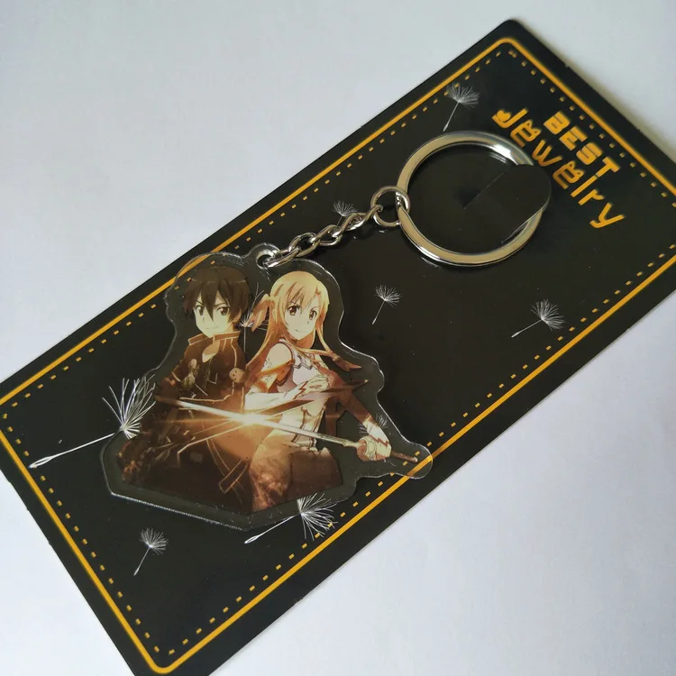 Меч искусство онлайн Kirito аниме акриловый брелок Kirigaya Kazuto Yuki Asuna милый кулон