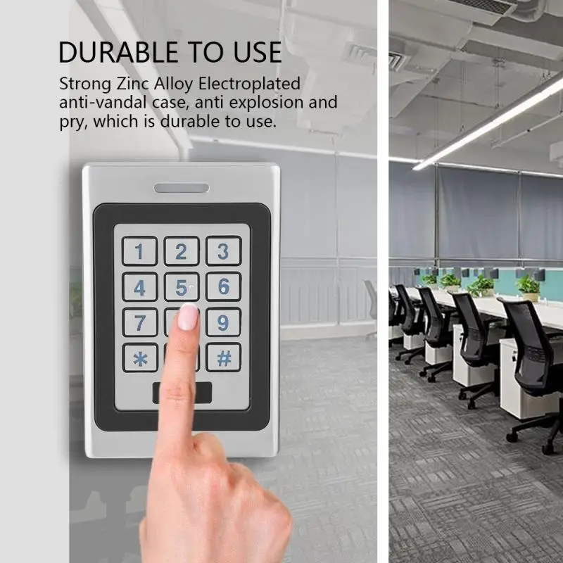 

DC 12V RFID Card Door Access Control System Waterproof Metal Keypad Anti-theft Alarm Standalone Access Control With 2000 Users
