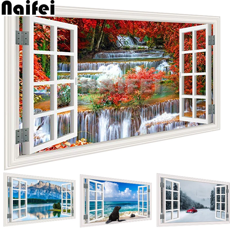 Scenery Sea Beach Window Outside 5D DIY Full Square Drill Diamond Painting 3d Mosaic Diamant Embroidery Wedding Room Decoration|Diamond Painting Cross Stitch| - AliExpress