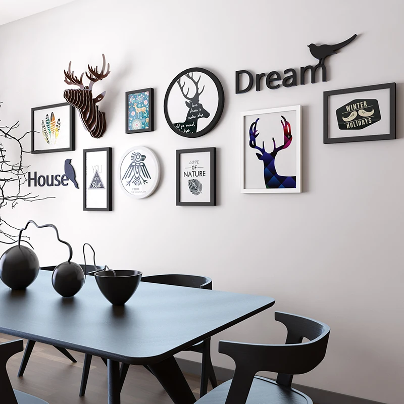 

Home Wall Decoration Photo Frames Murals for Picture Living Room 11 Piece Hanging Picture Frames Combination Ornaments Areware