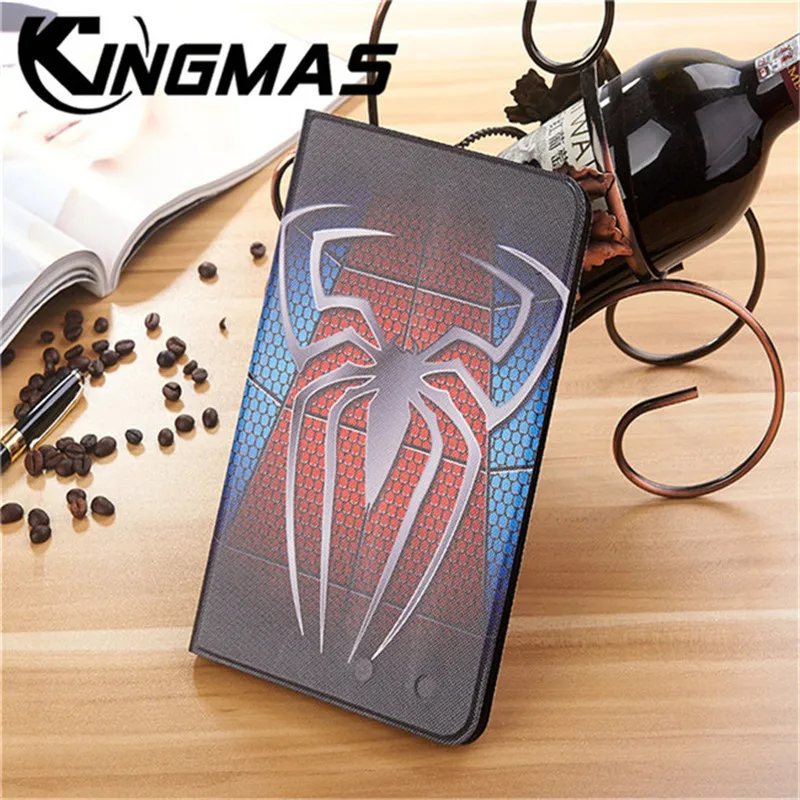 

Fashion spider Cartoon Cover Case for iPad mini 1/2/3/4 7.9 inch Ultra-thin Soft Collapsible Stand Car Wake-up PU Leather Leath